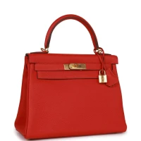 Hermes Kelly Retourne 28 Rouge Casaque Togo Gold Hardware Hermes Kelly Retourne 28 Rouge Casaque Togo Gold Hardware