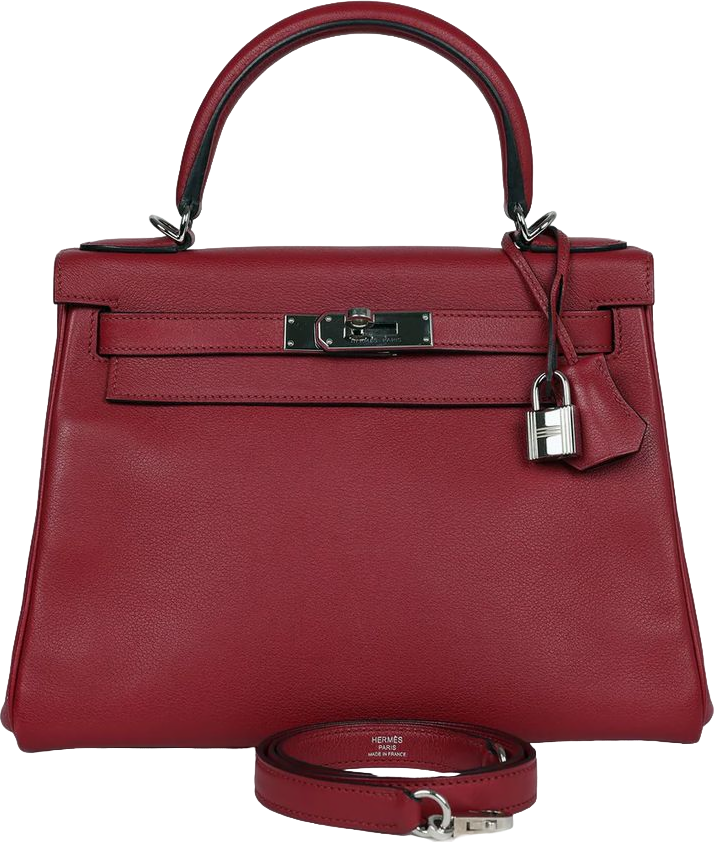Hermes Kelly Retourne 28 Rouge Grenat Evercolor Palladium Hardware