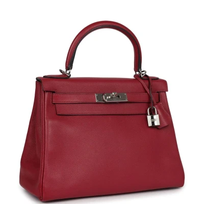 Hermes Kelly Retourne 28 Rouge Grenat Evercolor Palladium Hardware Hermes Kelly Retourne 28 Rouge Grenat Evercolor Palladium Hardware