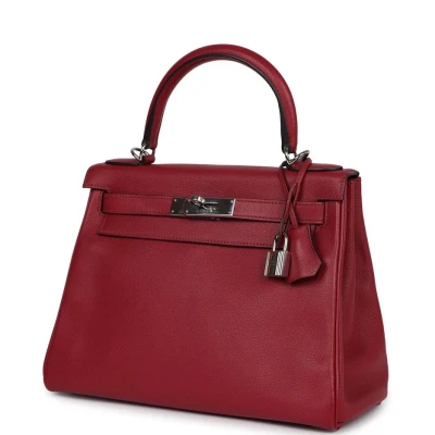 Hermes Kelly Retourne 28 Rouge Grenat Evercolor Palladium Hardware Hermes Kelly Retourne 28 Rouge Grenat Evercolor Palladium Hardware