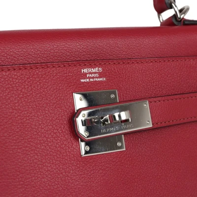 Hermes Kelly Retourne 28 Rouge Grenat Evercolor Palladium Hardware Hermes Kelly Retourne 28 Rouge Grenat Evercolor Palladium Hardware