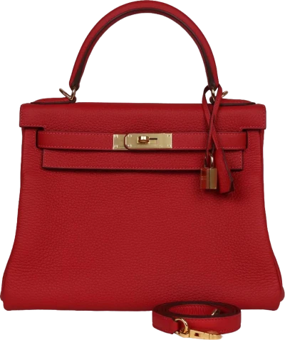 Hermes Kelly Retourne 28 Vermillion Clemence Gold Hardware Hermes Kelly Retourne 28 Vermillion Clemence Gold Hardware