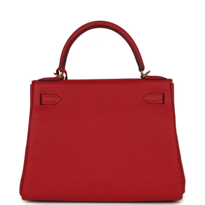 Hermes Kelly Retourne 28 Vermillion Clemence Gold Hardware Hermes Kelly Retourne 28 Vermillion Clemence Gold Hardware