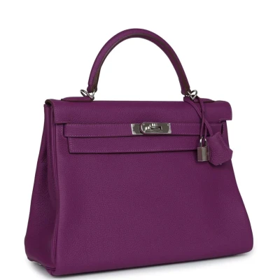 Hermes Kelly Retourne 32 Anemone Togo Palladium Hardware Hermes Kelly Retourne 32 Anemone Togo Palladium Hardware