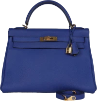 Hermes Kelly Retourne 32 Bleu Electric Togo Gold Hardware Hermes Kelly Retourne 32 Bleu Electric Togo Gold Hardware
