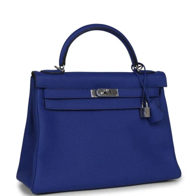 Hermes Kelly Retourne 32 Bleu Electric Togo Palladium Hardware Hermes Kelly Retourne 32 Bleu Electric Togo Palladium Hardware