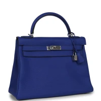 Hermes Kelly Retourne 32 Bleu Electric Togo Palladium Hardware Hermes Kelly Retourne 32 Bleu Electric Togo Palladium Hardware