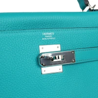 Hermes Kelly Retourne 32 Bleu Paon Clemence Palladium Hardware Hermes Kelly Retourne 32 Bleu Paon Clemence Palladium Hardware