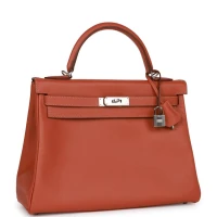 Hermes Kelly Retourne 32 Blush Verso Evercolor Palladium Hardware Hermes Kelly Retourne 32 Blush Verso Evercolor Palladium Hardware