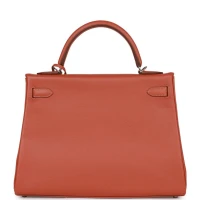 Hermes Kelly Retourne 32 Blush Verso Evercolor Palladium Hardware Hermes Kelly Retourne 32 Blush Verso Evercolor Palladium Hardware