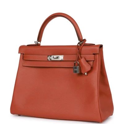 Hermes Kelly Retourne 32 Blush Verso Evercolor Palladium Hardware Hermes Kelly Retourne 32 Blush Verso Evercolor Palladium Hardware