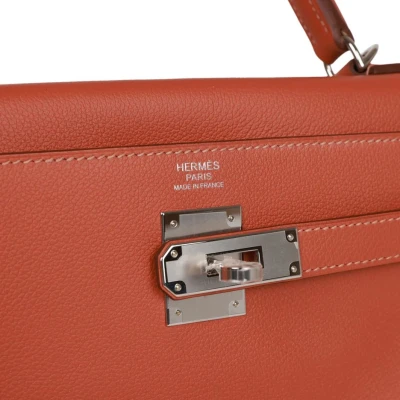Hermes Kelly Retourne 32 Blush Verso Evercolor Palladium Hardware Hermes Kelly Retourne 32 Blush Verso Evercolor Palladium Hardware