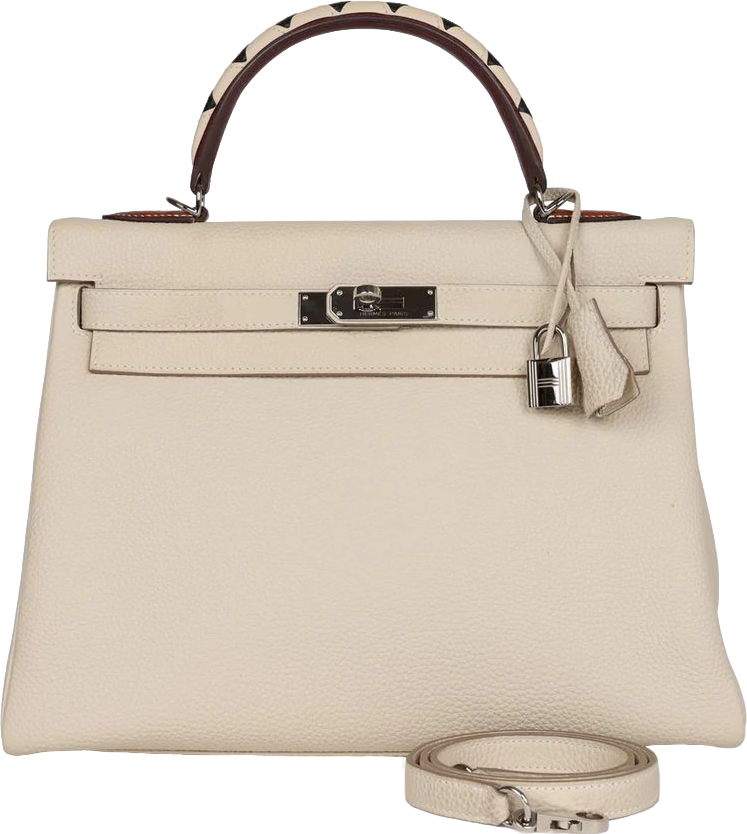 Hermes Kelly Retourne 32 Craie Au Gallop Togo Palladium Hardware