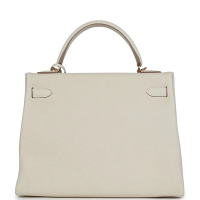Hermes Kelly Retourne 32 Craie Togo Gold Hardware