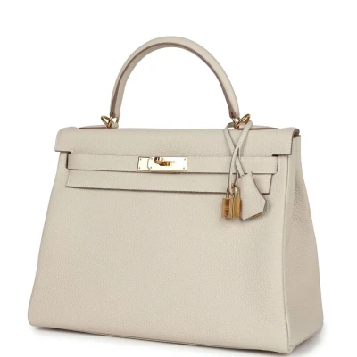 Hermes Kelly Retourne 32 Craie Togo Gold Hardware Hermes Kelly Retourne 32 Craie Togo Gold Hardware