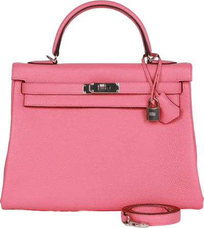 Hermes Kelly Retourne 32 Rose Azalee Clemence Palladium Hardware Hermes Kelly Retourne 32 Rose Azalee Clemence Palladium Hardware