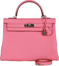 Hermes Kelly Retourne 32 Rose Azalee Clemence Palladium Hardware Hermes Kelly Retourne 32 Rose Azalee Clemence Palladium Hardware