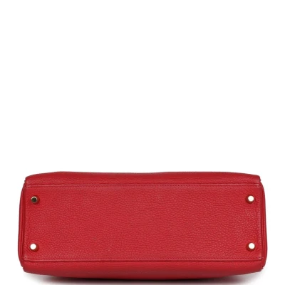 Hermes Kelly Retourne 32 Vermillion Clemence Gold Hardware Hermes Kelly Retourne 32 Vermillion Clemence Gold Hardware