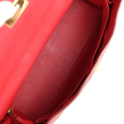 Hermes Kelly Retourne 32 Vermillion Clemence Gold Hardware Hermes Kelly Retourne 32 Vermillion Clemence Gold Hardware