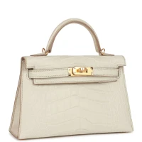 Hermes Kelly Sellier 20 Beton Matte Alligator Gold Hardware Hermes Kelly Sellier 20 Beton Matte Alligator Gold Hardware