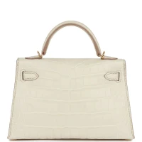 Hermes Kelly Sellier 20 Beton Matte Alligator Gold Hardware Hermes Kelly Sellier 20 Beton Matte Alligator Gold Hardware