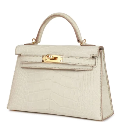 Hermes Kelly Sellier 20 Beton Matte Alligator Gold Hardware Hermes Kelly Sellier 20 Beton Matte Alligator Gold Hardware