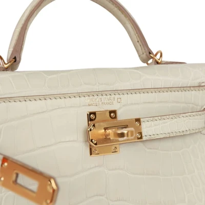 Hermes Kelly Sellier 20 Beton Matte Alligator Gold Hardware Hermes Kelly Sellier 20 Beton Matte Alligator Gold Hardware
