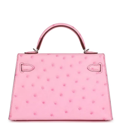 Hermes Kelly Sellier 20 Bubblegum Ostrich Palladium Hardware Hermes Kelly Sellier 20 Bubblegum Ostrich Palladium Hardware