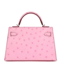 Hermes Kelly Sellier 20 Bubblegum Ostrich Palladium Hardware Hermes Kelly Sellier 20 Bubblegum Ostrich Palladium Hardware