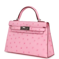 Hermes Kelly Sellier 20 Bubblegum Ostrich Palladium Hardware Hermes Kelly Sellier 20 Bubblegum Ostrich Palladium Hardware
