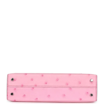 Hermes Kelly Sellier 20 Bubblegum Ostrich Palladium Hardware Hermes Kelly Sellier 20 Bubblegum Ostrich Palladium Hardware