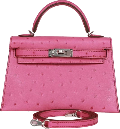 Hermes Kelly Sellier 20 Fuchsia Ostrich Palladium Hardware Hermes Kelly Sellier 20 Fuchsia Ostrich Palladium Hardware