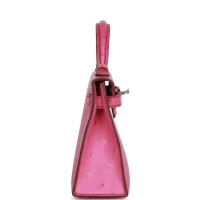 Hermes Kelly Sellier 20 Fuchsia Ostrich Palladium Hardware Hermes Kelly Sellier 20 Fuchsia Ostrich Palladium Hardware