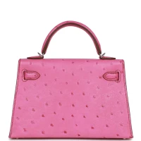 Hermes Kelly Sellier 20 Fuchsia Ostrich Palladium Hardware Hermes Kelly Sellier 20 Fuchsia Ostrich Palladium Hardware