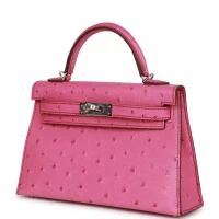Hermes Kelly Sellier 20 Fuchsia Ostrich Palladium Hardware Hermes Kelly Sellier 20 Fuchsia Ostrich Palladium Hardware
