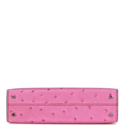 Hermes Kelly Sellier 20 Fuchsia Ostrich Palladium Hardware Hermes Kelly Sellier 20 Fuchsia Ostrich Palladium Hardware