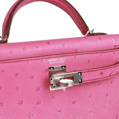 Hermes Kelly Sellier 20 Fuchsia Ostrich Palladium Hardware Hermes Kelly Sellier 20 Fuchsia Ostrich Palladium Hardware