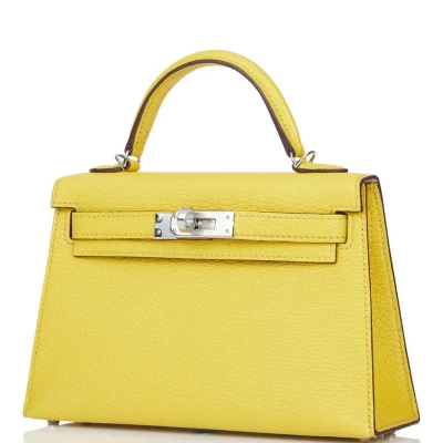 Hermes Kelly Sellier 20 Jaune de Naples Verso Chèvre Palladium Hardware Hermes Kelly Sellier 20 Jaune de Naples Verso Chèvre Palladium Hardware