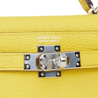 Hermes Kelly Sellier 20 Jaune de Naples Verso Chèvre Palladium Hardware Hermes Kelly Sellier 20 Jaune de Naples Verso Chèvre Palladium Hardware