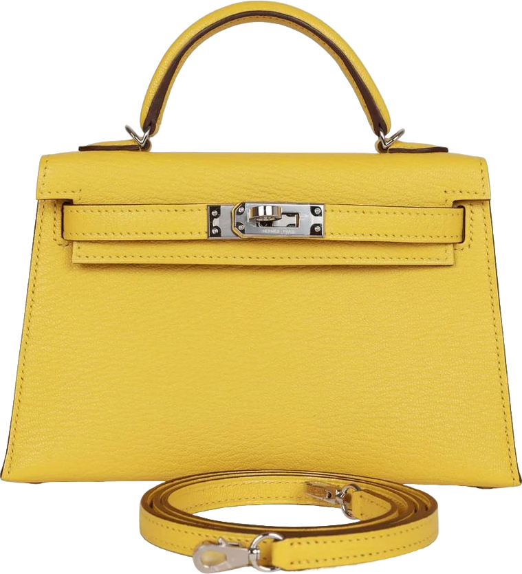 Hermes Kelly Sellier 20 Jaune de Naples Verso Chèvre Palladium Hardware