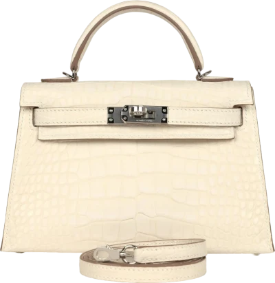 Hermes Kelly Sellier 20 Nata Matte Alligator Palladium Hardware Hermes Kelly Sellier 20 Nata Matte Alligator Palladium Hardware