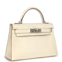 Hermes Kelly Sellier 20 Nata Matte Alligator Palladium Hardware Hermes Kelly Sellier 20 Nata Matte Alligator Palladium Hardware