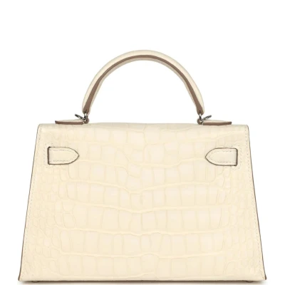 Hermes Kelly Sellier 20 Nata Matte Alligator Palladium Hardware Hermes Kelly Sellier 20 Nata Matte Alligator Palladium Hardware