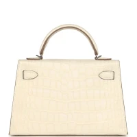 Hermes Kelly Sellier 20 Nata Matte Alligator Palladium Hardware Hermes Kelly Sellier 20 Nata Matte Alligator Palladium Hardware