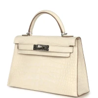 Hermes Kelly Sellier 20 Nata Matte Alligator Palladium Hardware Hermes Kelly Sellier 20 Nata Matte Alligator Palladium Hardware