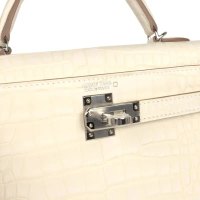 Hermes Kelly Sellier 20 Nata Matte Alligator Palladium Hardware Hermes Kelly Sellier 20 Nata Matte Alligator Palladium Hardware