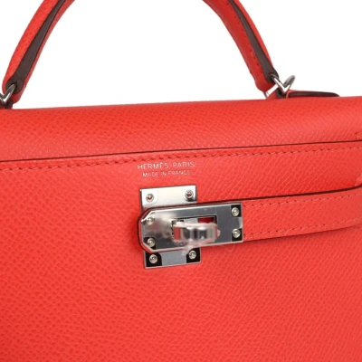 Hermes Kelly Sellier 20 Orange Field Epsom Palladium Hardware
