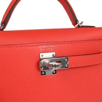 Hermes Kelly Sellier 20 Orange Field Epsom Palladium Hardware