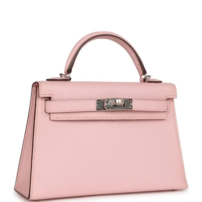 Hermes Kelly Sellier 20 Rose Sakura Chevre Palladium Hardware Hermes Kelly Sellier 20 Rose Sakura Chevre Palladium Hardware