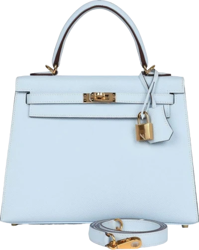 Hermes Kelly Sellier 25 Bleu Brume Epsom Gold Hardware Hermes Kelly Sellier 25 Bleu Brume Epsom Gold Hardware